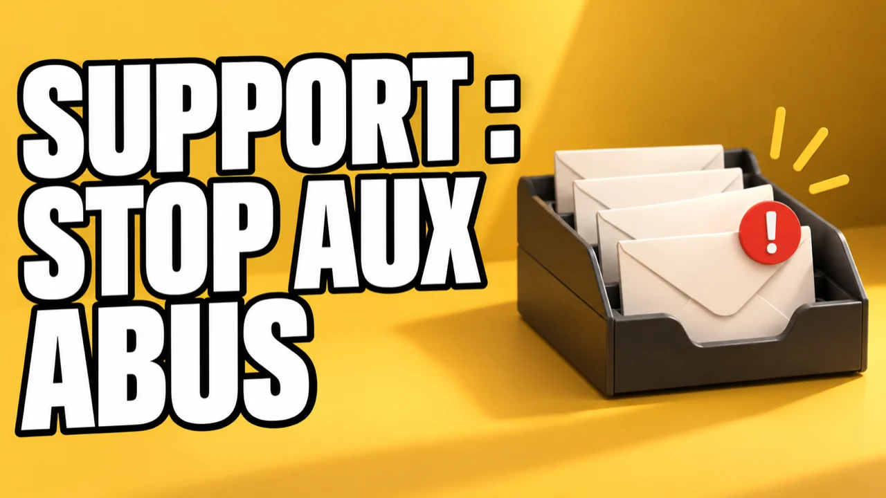 Courrier générique sur fond jaune, support : stop aux abus